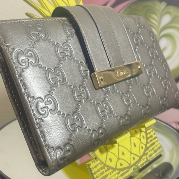 🔥LIKE NEW GUCCI GUCCISSIMA LEATHER LOGO CONTINENTAL WALLET - Picture 4 of 13